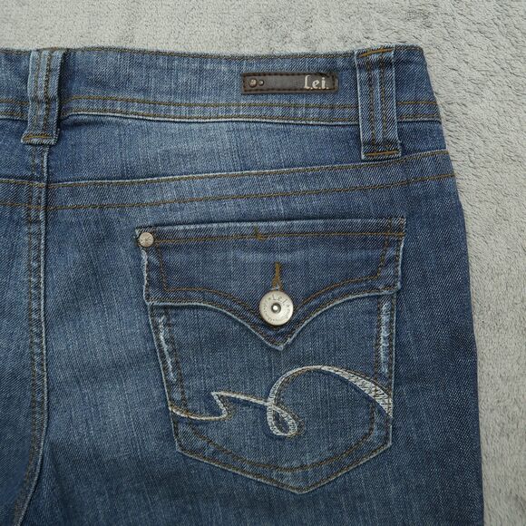 L.e.i. Jeans Junior's Size 13L Blue Mid-Rise Ashley Trouble Flare 31.5" Inseam - Picture 15 of 16